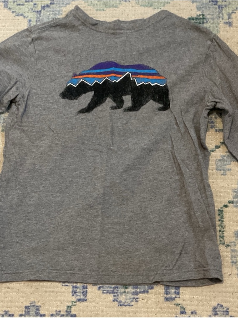 Patagonia Gray Heather Crewneck Tee with Subtle Black Logo